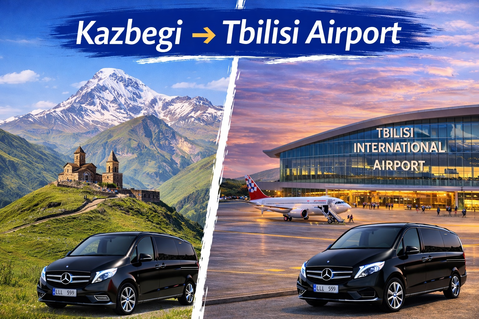 Kazbegi to Tbilisi Airport Private Transfer