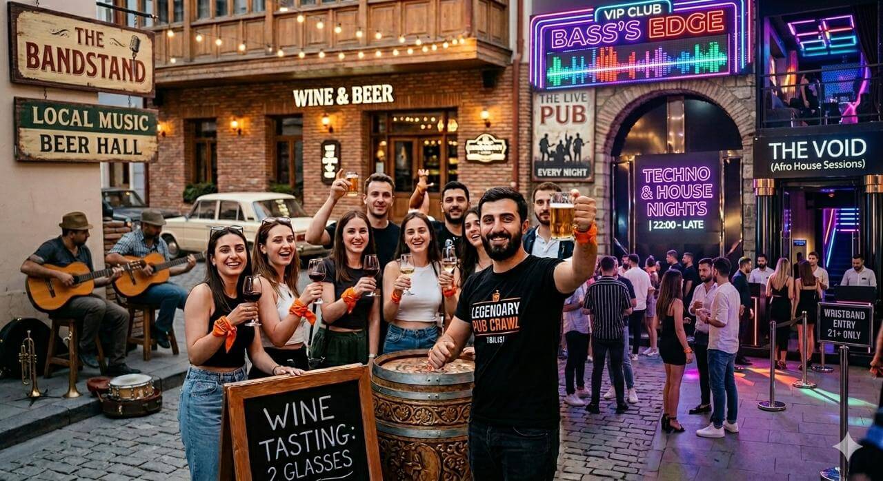 Legendary Pub Crawl Tbilisi: Wine, Bars & Clubbing Tour